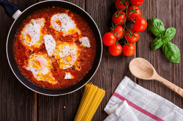 ausgefallene Restaurants: Shakshuka Pfannengericht 
