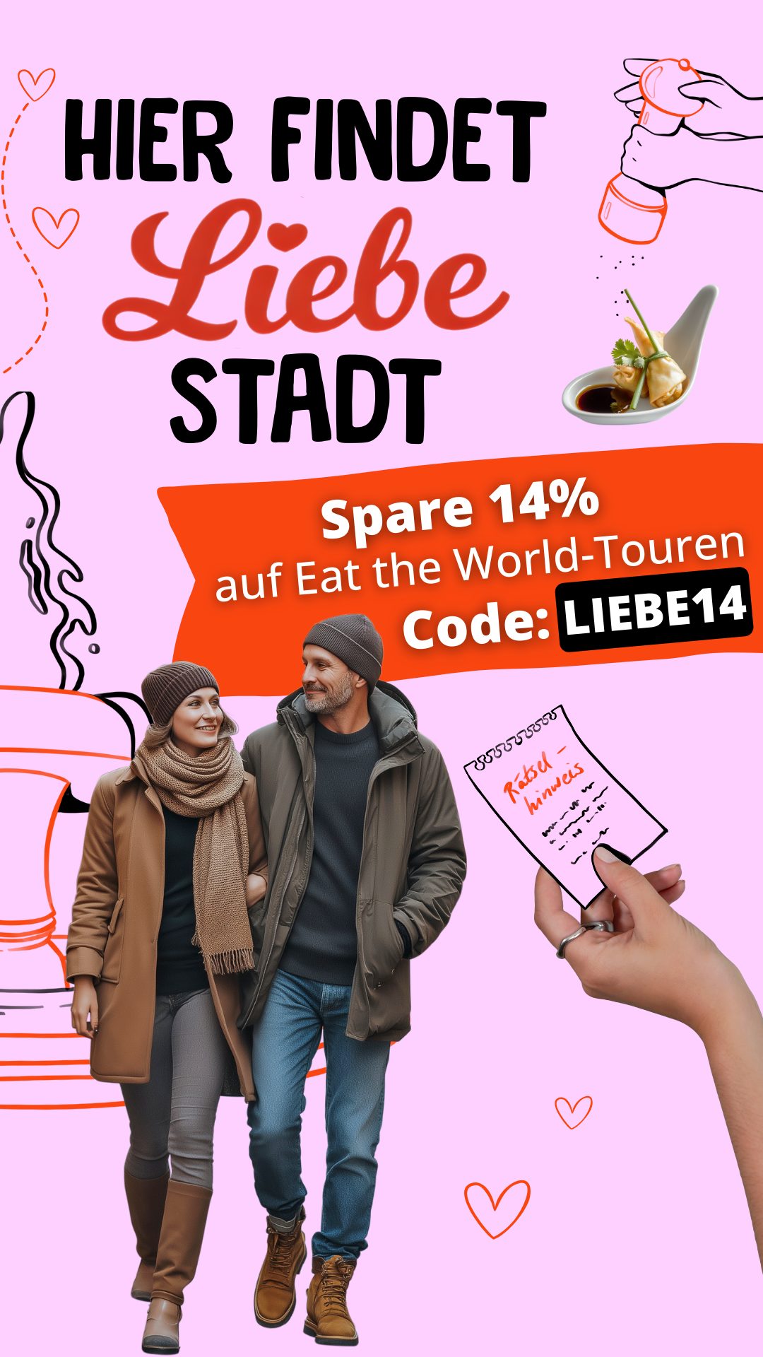Valentinstag Rabatt – Touren & Erlebnisse von Eat the World